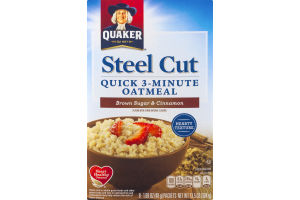 Quaker Steel Cut Quick 3-Minute Oatmeal Brown Sugar & Cinnamon - 8 CT