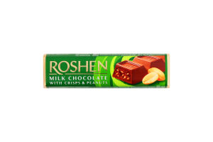 Батончик молочно-шоколадний Chocolate&Peanuts Roshen м/у 38г