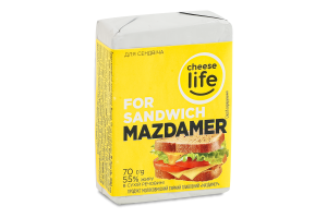 Продукт сирний 55% молоковмісний плавлений Маздамер Для сендвіча Cheese Life м/у 70г