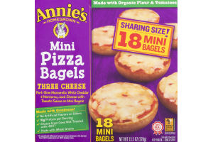 Annie's Homegrown Mini Pizza Bagels Three Cheese - 18 CT