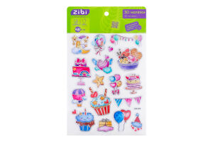 Наліпки ZiBi Kids Line 3D Смаколики 19см асорті