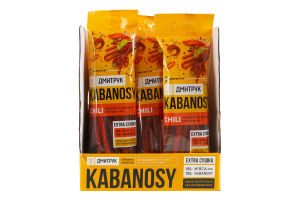 Снеки м'ясні зі свинини з перцем чилі Chili Кабаноси Дмитрук в/к м/у 80г
