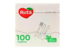 Салфетки бумажные 325х325мм Silver line Ruta 100шт