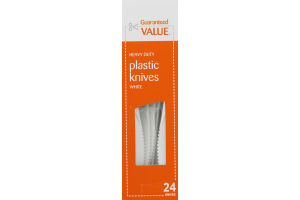 Guaranteed Value Heavy Duty Plastic Knives White - 24 CT
