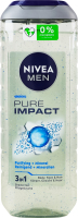 Гель для душа для тела, лица и волос 3в1 Pure Impact Nivea Men 500мл