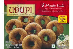 Deep Udupi South Indian Vegetarian Cuisine Mendu Vada Crispy, Golden Lentil Fritters - 8 CT