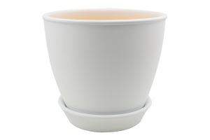 Горщик білий матовий кераміка 16*15*1,8см Духм'яна піч