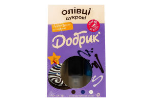 Декорації кондитерські Олівці цукрові перламутрові зі смаками Добрик к/у 3х20г