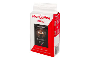 Кофе натуральный жареный молотый Espresso Forte Pure MacCoffee в/у 250г