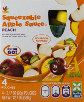 Ahold Squeezable Apple Sauce Pouches Peach - 4 CT