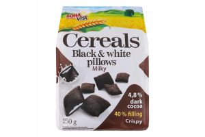 Подушечки зерновые с молочной начинкой Black&White Bona Vita м/у 250г