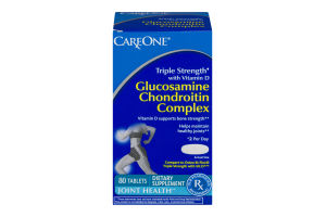 CareOne Triple Strength Glucosamine Chondroitin Complex Dietary Supplement Tablets - 80 CT