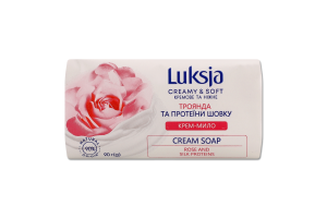 Крем-мило туалетне тверде Троянда та протеїни шовку Luksja 90г