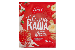 Каша вівсяна з бананом, полуницею та вершками, 40 г