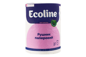 Рушники паперові білі 2шари 350відривів 1шт Eco Line