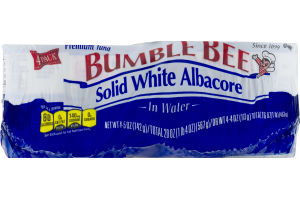 Bumble Bee Solid White Albacore Premium Tuna In Water - 4 PK