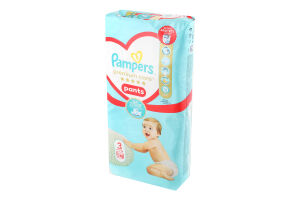 Трусики-підгузники дитячі 6-11кг 3 Premium Care Pampers 48шт