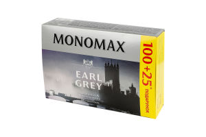 Чай чорний цейлонський байховий дрібний з бергамотом Earl Grey Monomax к/у 125х2г