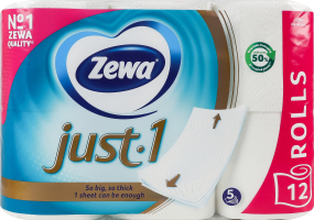 Бумага туалетная 5-ти слойная 71 лист Just 1 Zewa 12шт