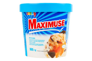 Мороженое 12% со вкусоароматическим наполнителем крошками кондитерской глазури и печенья Карамель Maximuse Laska ст 300г