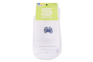 Шкарпетки Premier socks вис спорт вишив біл р23-25