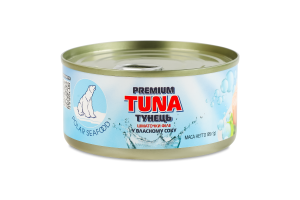 Тунец кусочками в собственном соку Premium Polar Seafood ж/б 185г