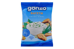 Сухарики пшеничные со вкусом сметаны и зелени Багеты Gonzo м/у 50г