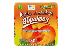 Кисель со вкусом абрикоса с концентрированным яблочным соком Золоте Зерно м/у 180г