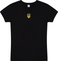 Футболка жіноча Sol's Imperial 190 Тризуб чорний S