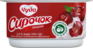 Творожок 5% взбитый с наполнителем фруктовым Вишня Чудо ст 100г