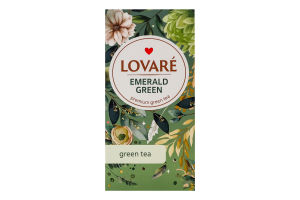 Бленд чаю зеленого та улуна байхового дрібного Emerald green Lovare к/у 24х1.5г
