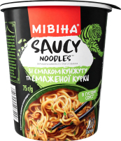 Вермишель быстрого приготовления в густом соусе острая со вкусом кунжута и жареной курицы Saucy noodles Мівіна ст 75г