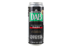 Пиво 0.5л 4.8% темне фільтроване пастеризоване Dark DAB з/б