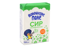 Сир кисломолочний 5% 200г еколін Волошкове поле