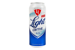 Пиво 0.5л 4.3% світле пастеризоване Light Чернігівське з/б