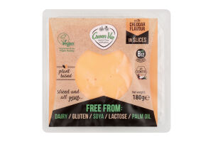 Сыр растительный нарезной Чеддер Green Vie лоток 0.18кг