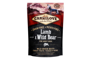 Корм д/собак Едалт з ягнятиною та м"ясом дикого кабана сухий 1,5кг Карнілав