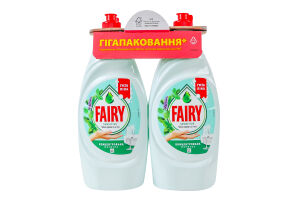 Средство для мытья посуды Чайное дерево и мята Sensitive Fairy 2х900мл