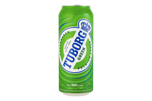 Пиво 500мл 4.6% світле пастеризоване Tuborg Green з/б
