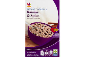 Ahold Instant Oatmeal Raisins & Spice - 10 CT