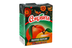 Напиток сокосодержащий яблочно-персиковый Сококвита т/п 0.2л