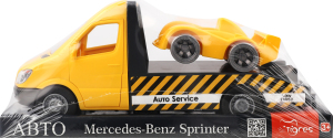 Іграшка Автомобіль Мерседес-бенс Спринтер Евакуатор жовтий Тигрес