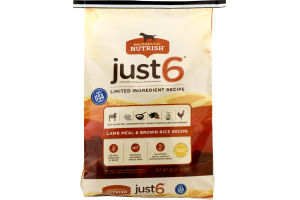 Rachael Ray Nutrish Just 6 Natural Food For Adult Dogs Lamb Meal & Brown Rice Recipe