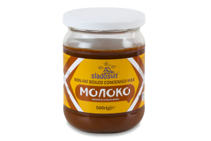 Молоко згущене варене знежирене Sladosvit с/б 500г