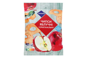 Чипси яблучні сушені різані Оригінальні Премія м/у 40г