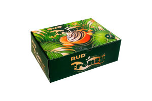 Мороженое с комбинированным составом сырья апельсиновое в апельсиновой кожуре с черничным топпингом Frenzy Rud к/у 2х80г