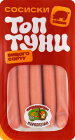 Сосиски варені Топтуни зі свининою Укрпромпостач-95 в/с лоток 0.38кг