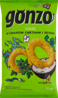 Кільця кукурудзяні зі смаком сметани та зелені Gonzo м/у 75г