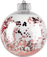 Прикраса ялинкова Куля з рожев зірками 10см 833968