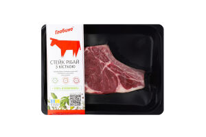 Стейк Рібай яловичий з/к охолоджений 500г в/у Глобино